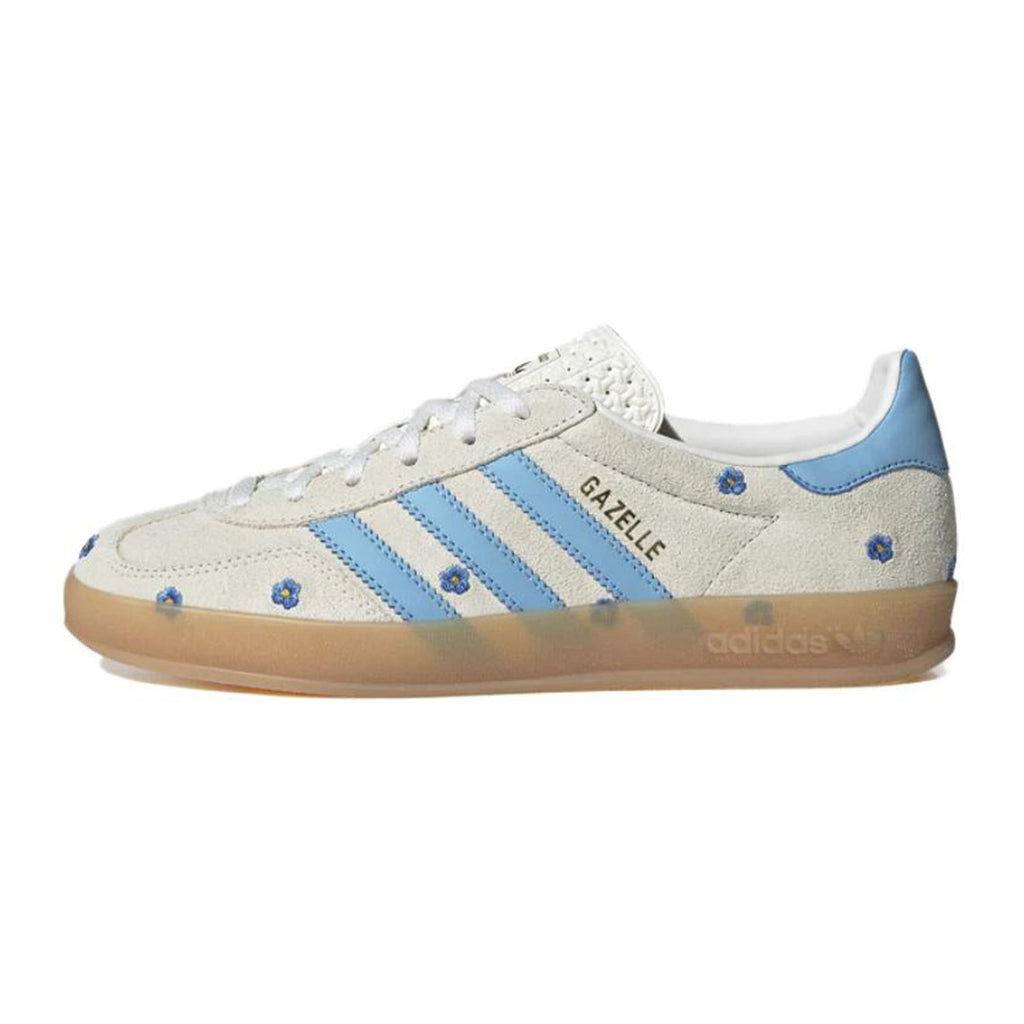 adidas Originals GAZELLE Floral Low-Top Sneakers - Beige/Light Blue