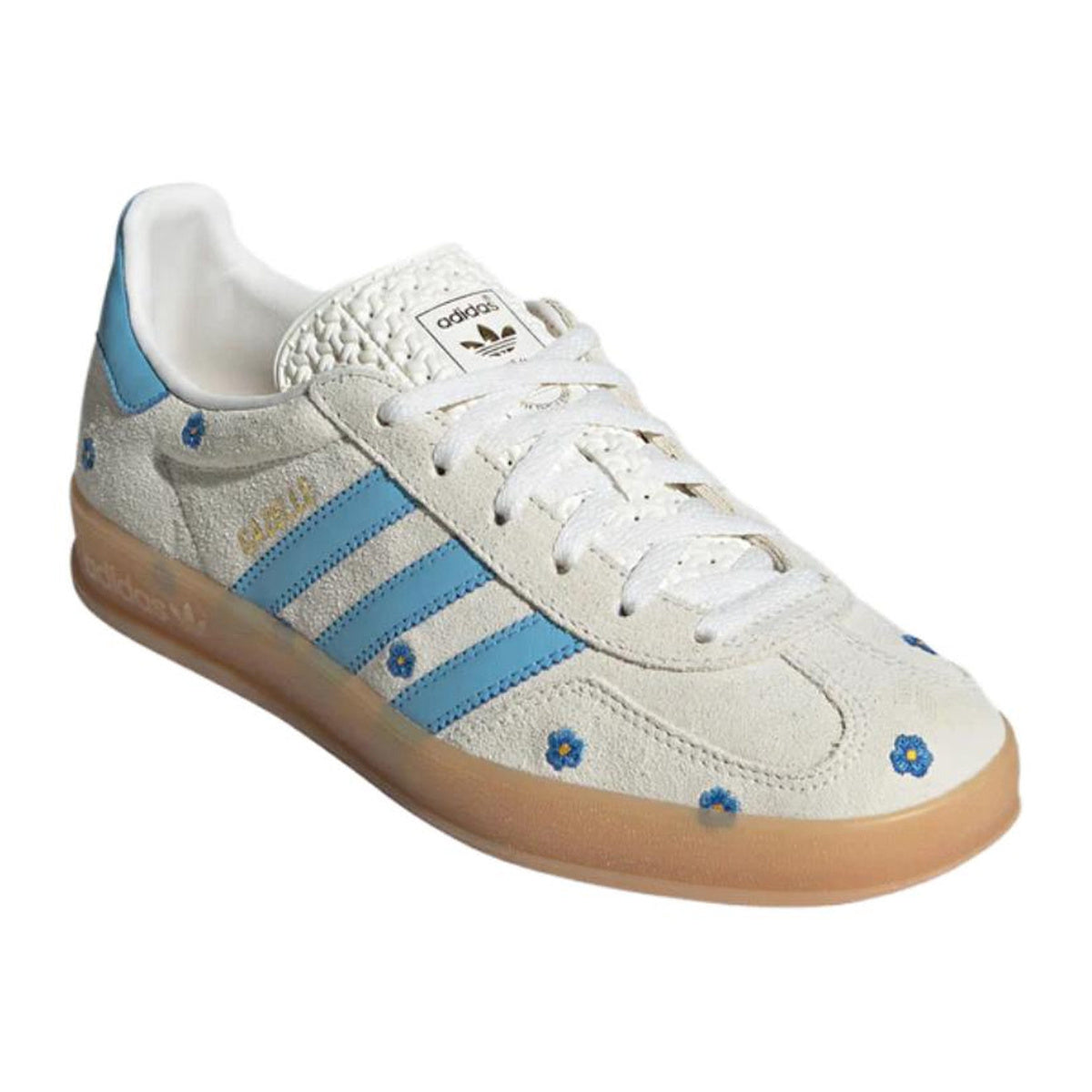 adidas Originals GAZELLE Floral Low-Top Sneakers - Beige/Light Blue