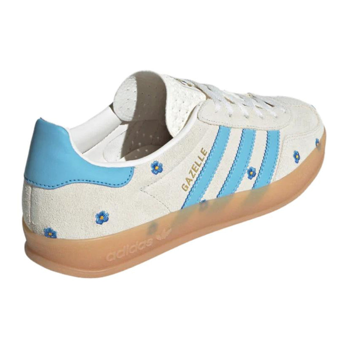 adidas Originals GAZELLE Floral Low-Top Sneakers - Beige/Light Blue