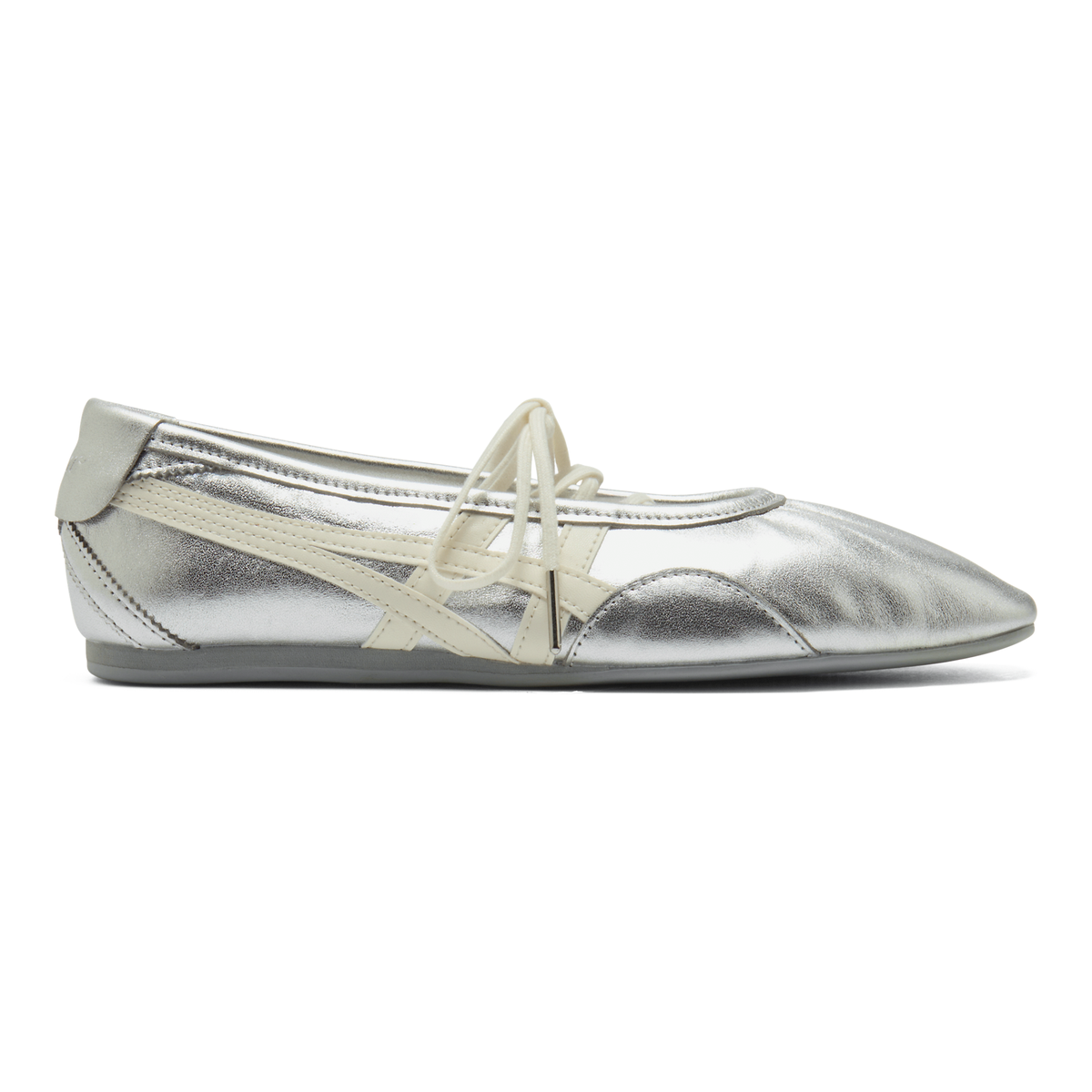 Onitsuka Tiger GYMNARINA Women's Mary Jane Flats – Silver/Cream – product image 2