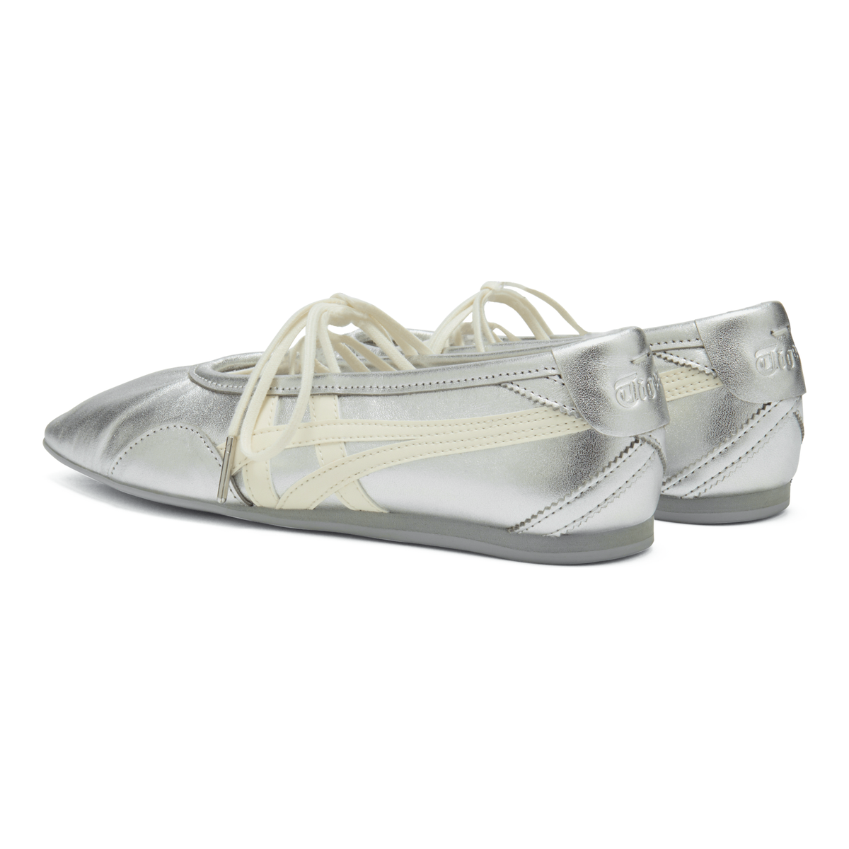 Onitsuka Tiger GYMNARINA Women's Mary Jane Flats – Silver/Cream – product image 3